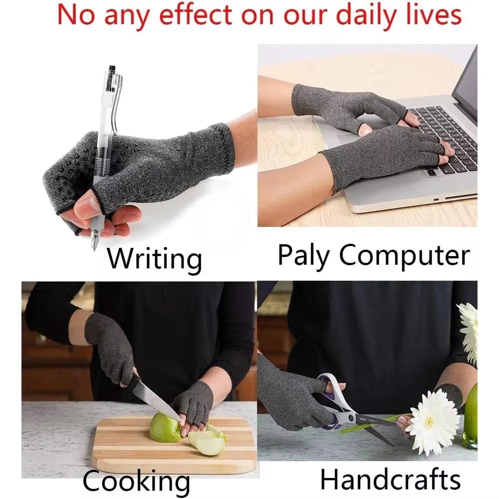 Hand Pain Relief Wrist Support Gloves Fingerless Touch Screen Mittens New Compression Gloves  Women