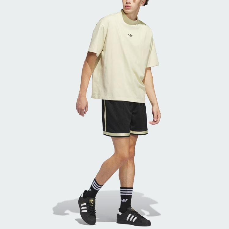 Adidas Originals Adicolor Split Logo Print Drawstring Loose Fit Casual Shorts Unisex Bottoms Black IM9643