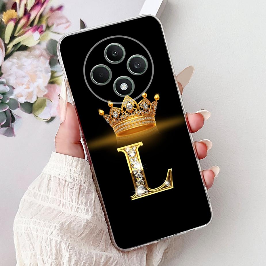 For Oppo Reno 12F 4G Case CPH2687 Cute Letters Cover Clear Silicone Case For Oppo Reno12 F Reno 12 FS Reno12F Soft Fundas Bumper