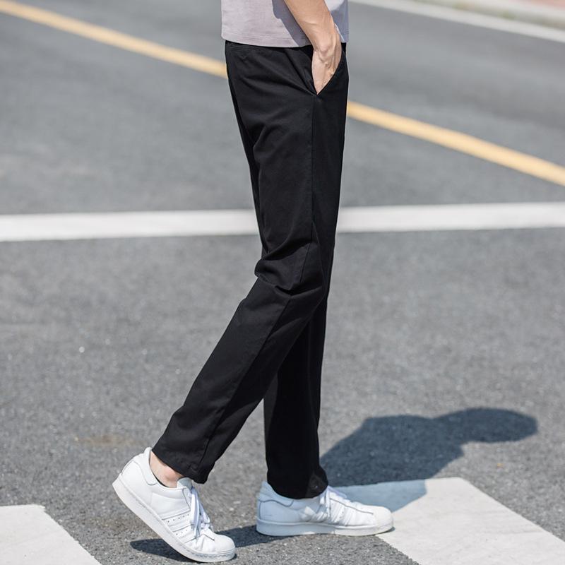 Men's Trendy Wide-Leg Loose Straight Solid Color Casual Pants, Large Size, Stretchable for All Seasons
