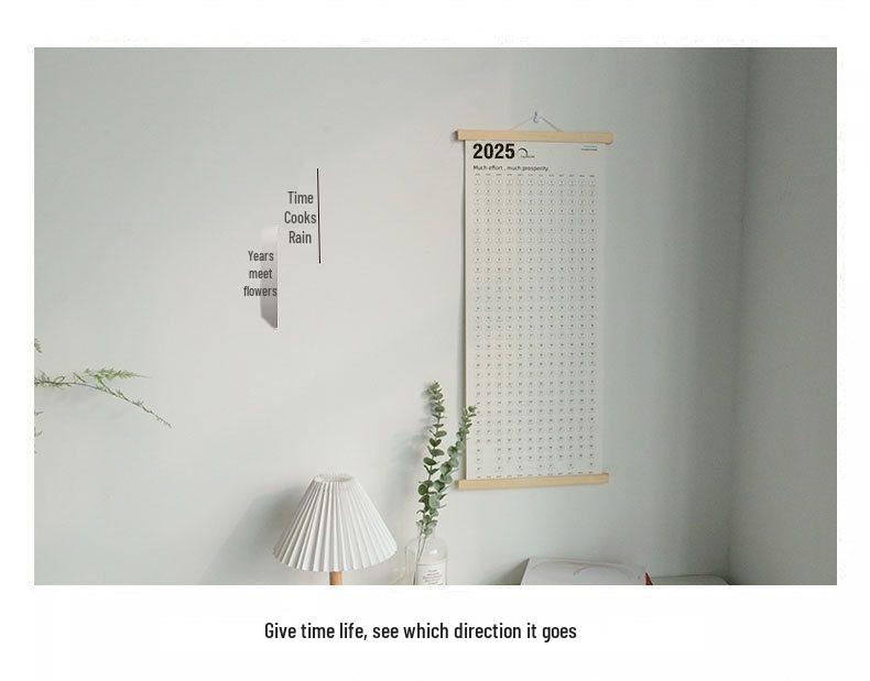 2025 Wooden Wall Calendar: Creative Single Sheet Hanging Planner
