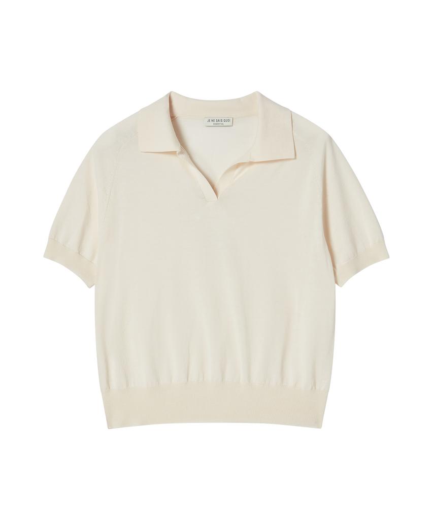 JE NE SAIS QUOI Silk Tencel Collar Pullover_Cream