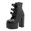 Gdgydh Sweet Mary Jane High Heels Bow Detail Chunky Platform Ultra High Heels Side Zipper Platform Shoes for Women Footwear