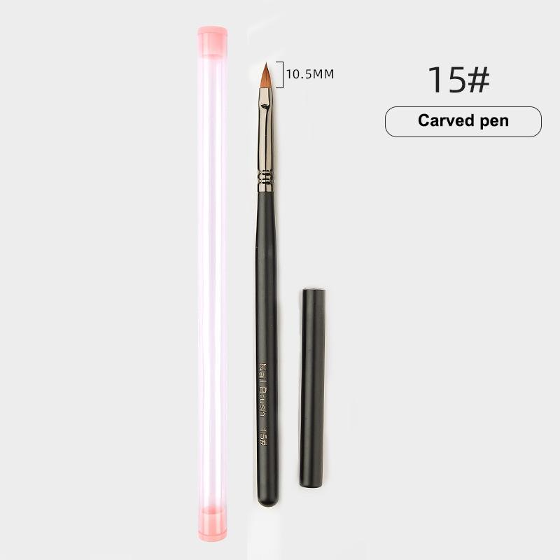 Wooden Handle Nail Drawing Brushes For Manicure Lines Painting Gradient Uv Gel Extension Builder Drawing Pen
