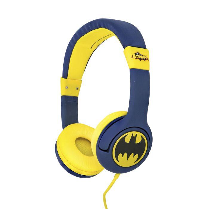 Casque d'écoute - Batman DC - Filaire - Volume limité à 85 dB - Pour enfants 3-7 ans - Ajustement extensible