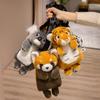 Cartoon Tiger Raccoon Bag Plush Toy Doll Snow Leopard Koala Doll Children Messenger Bag Soothing Doll