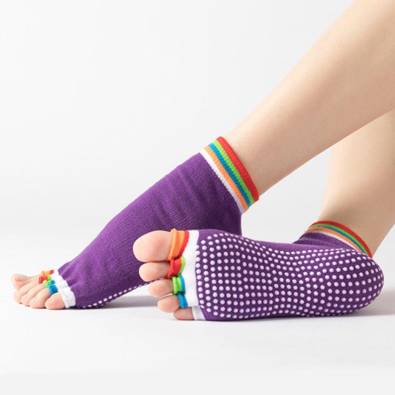 

Цвет Скидка Xy Плоский Клей Носки для йоги с открытыми пальцами Профессиональные Носки для пальцев йоги Нескользящие Женские Носки для пальцев ног Носки для пальцев ног Colored finger dark purple (half toe)