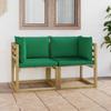 Day and Night - Day and Night Corner Garden Sofa Cushions 2 Pcs Green Impregnated Wood