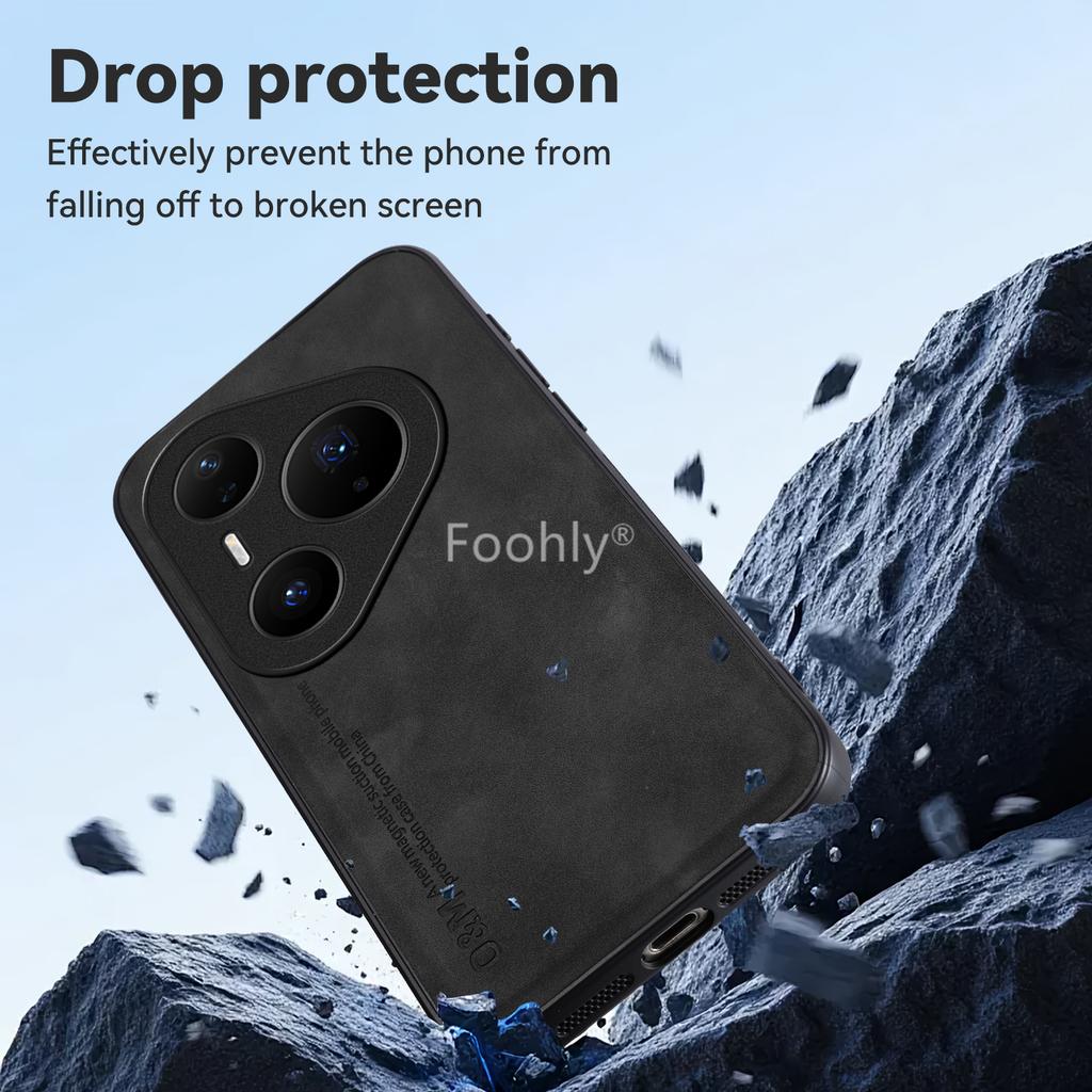 Nubuck Leather Magnetic Case for Huawei Pura 80 Pro P80 Ultra Protective Cover Shockproof Back Shell Coque Capa Fundas