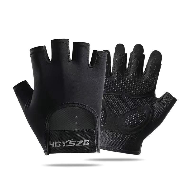 Fitness half finger men's sports non-slip shock absorption air cushion wear-resistant horizontal bar anti-cocooning cycling gloves