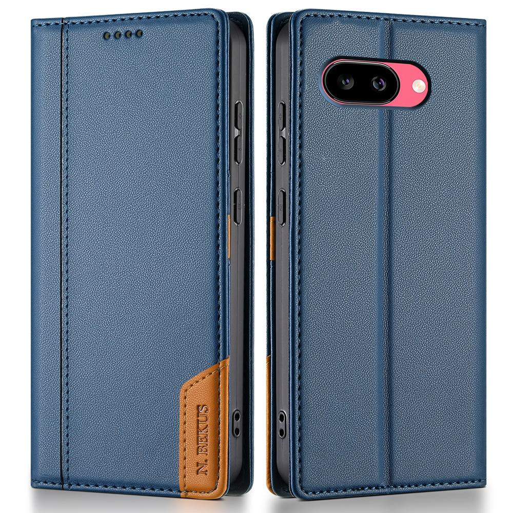 

N.BEKUS P3 For Google Pixel 9a Case RFID Blocking Wallet Stand PU Leather Flip Phone Cover Blue