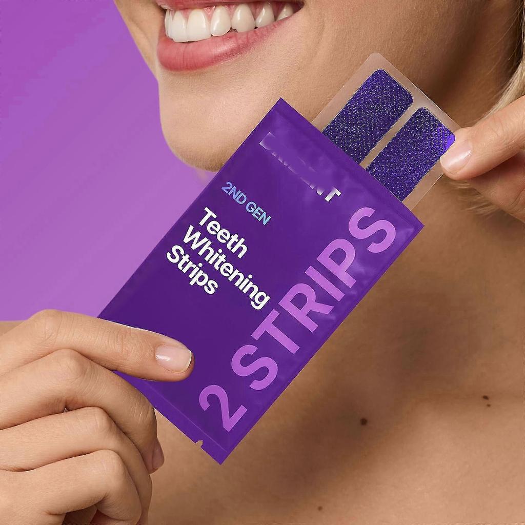 Strisce Sbiancanti Denti Viola Formula Delicata Per Uso Quotidiano Sicuro per lo Smalto Effetto Sbiancante Istantaneo Per Denti Sensibili