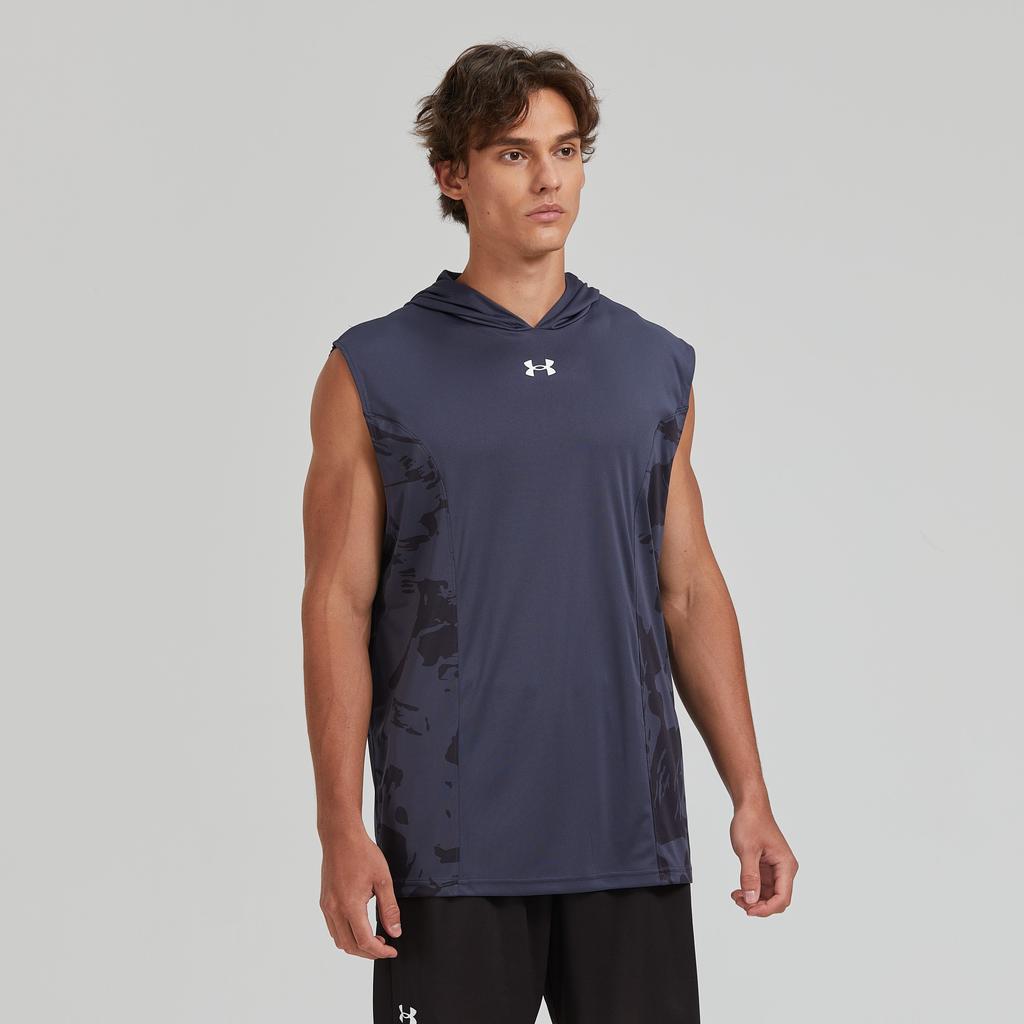 Under Armour Sports Running Fitness Basketball Moisture Wicking Quick Dry Sleeveless Hooded Vest Unisex Vests Gray 24500001-013