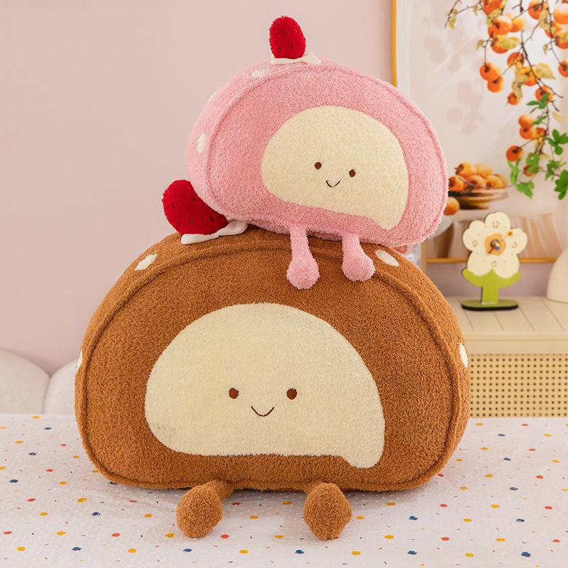 New Swiss Rolled Strawberry Cake Plush Pillow Sofa Living Room Cushion Pillow Bay Window Tatami Pillow Gift