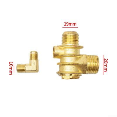 Válvula de retención para compresores de aire, herramientas de taller, 3 puertos, 20 x 19 x 10 mm, rosca macho