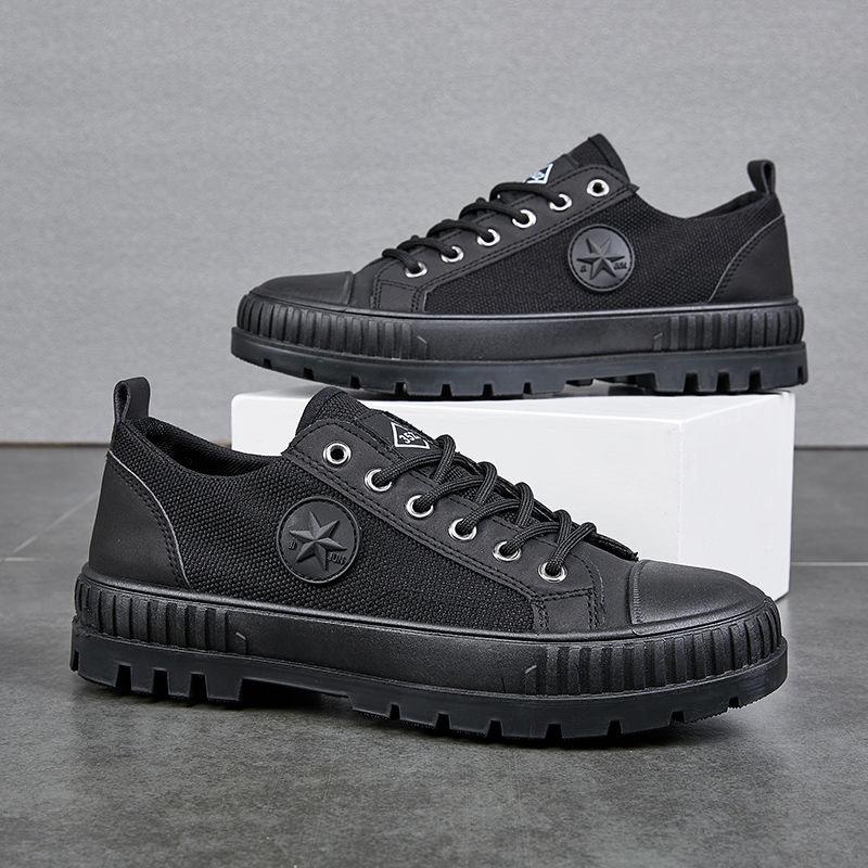 

Мужская удобная и модная противоскользящая и износостойкая обувь на толстой подошве для работы и отдыха 45 чёрный