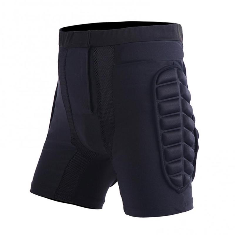 Unisex Polyester Motorcycle Snowboard Ski Protective Hip Butt Padded Shorts Cycling Clothing Black Breathable Shorts