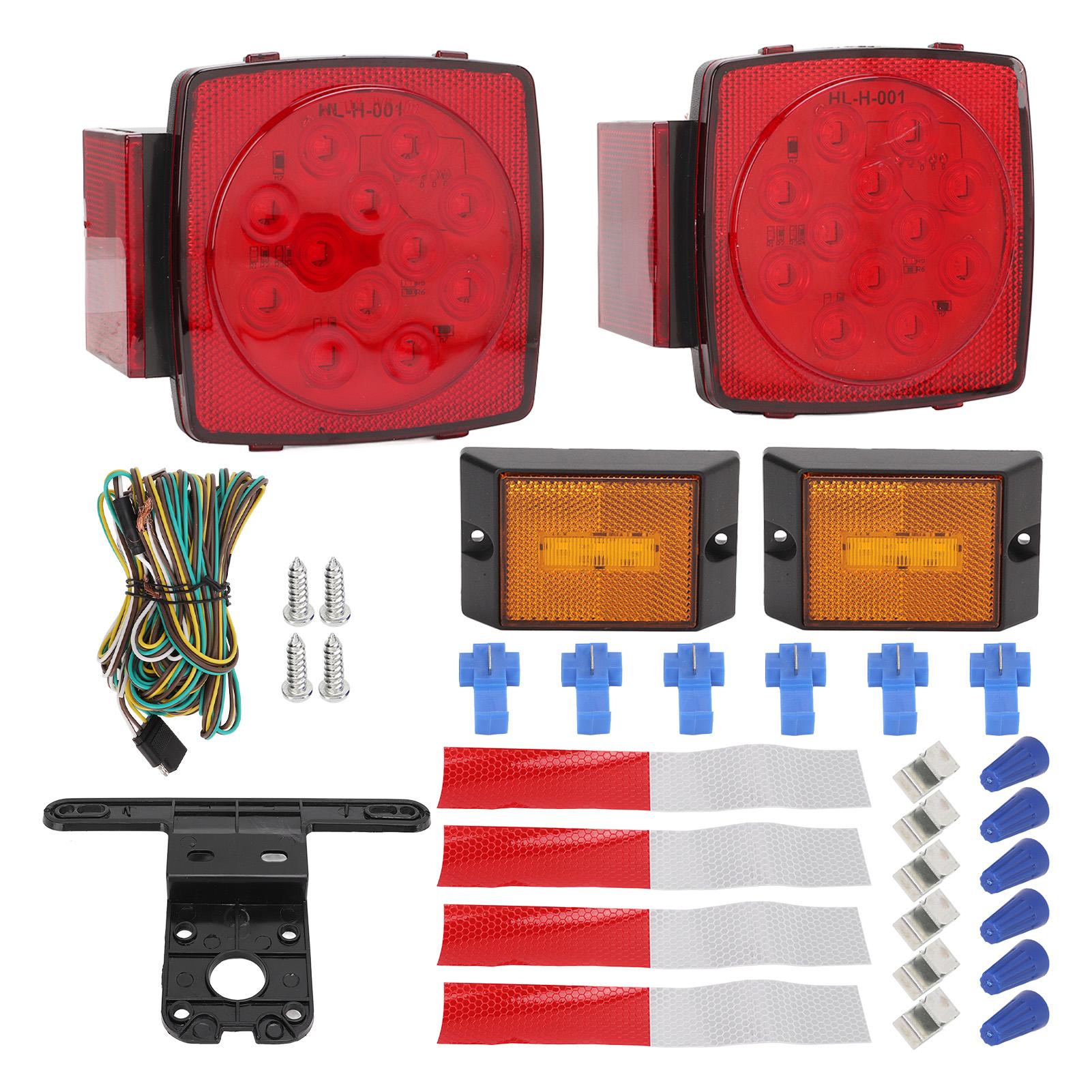 

Комплект светодиодных фонарей для прицепа 12 В, квадратный, герметичный, водонепроницаемый, супер яркий, для грузовика, лодки шириной 80 дюймов