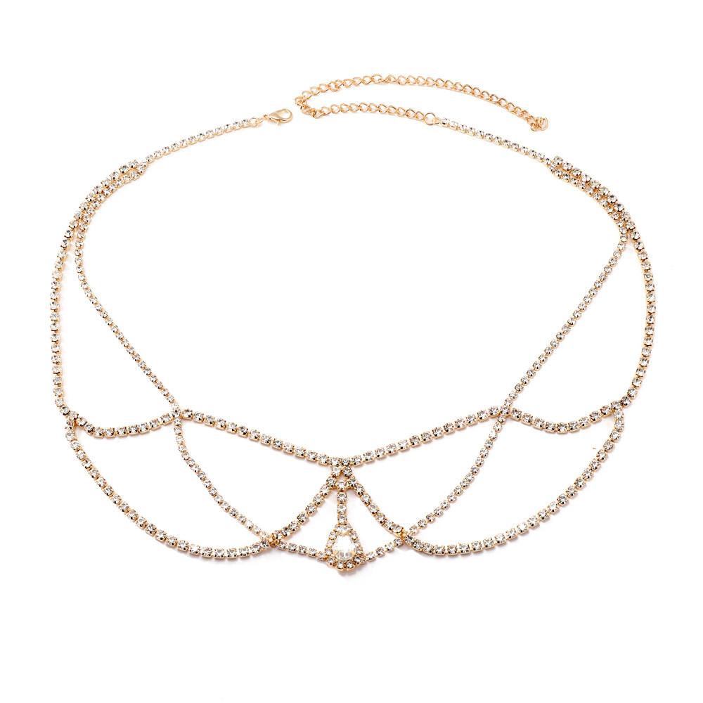 Богемное свадебное украшение для головы в форме капли воды с отделкой из сплава для свадьбы или путешествия золотой