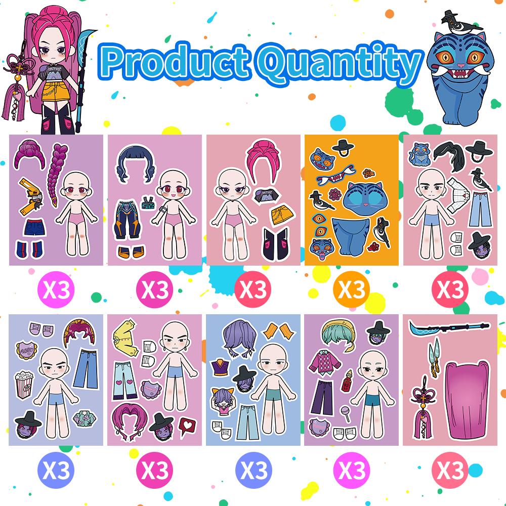 Sets Kpop Demon Hunters Stickers Kpop Demon Hunters Diy Stickers Scrapbooking Phone Luggage Skateboard Waterproof Decals