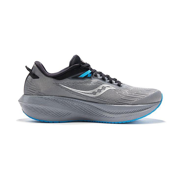 SAUCONY Triumph 21 Lace-Up Durable Waterproof Breathable Low-Top Training City Commuting Running Shoes Men Sneaker Gray Black S20881-20