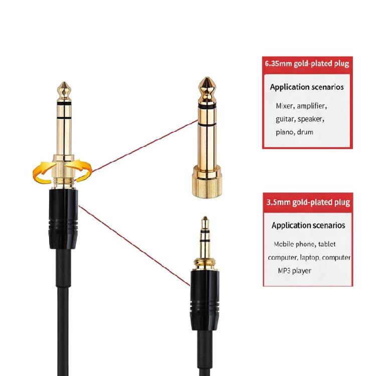 Durability Replacement Music Cable For K702 K712 K245 K240 K241 Q701 Headphones Cord With 6.35mm And 3.5mm Connectors