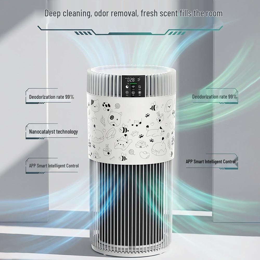 Pet Cat Hair Air Purifier with UV Sterilization - Allergen and Formaldehyde Removal, Mother-Baby Safe