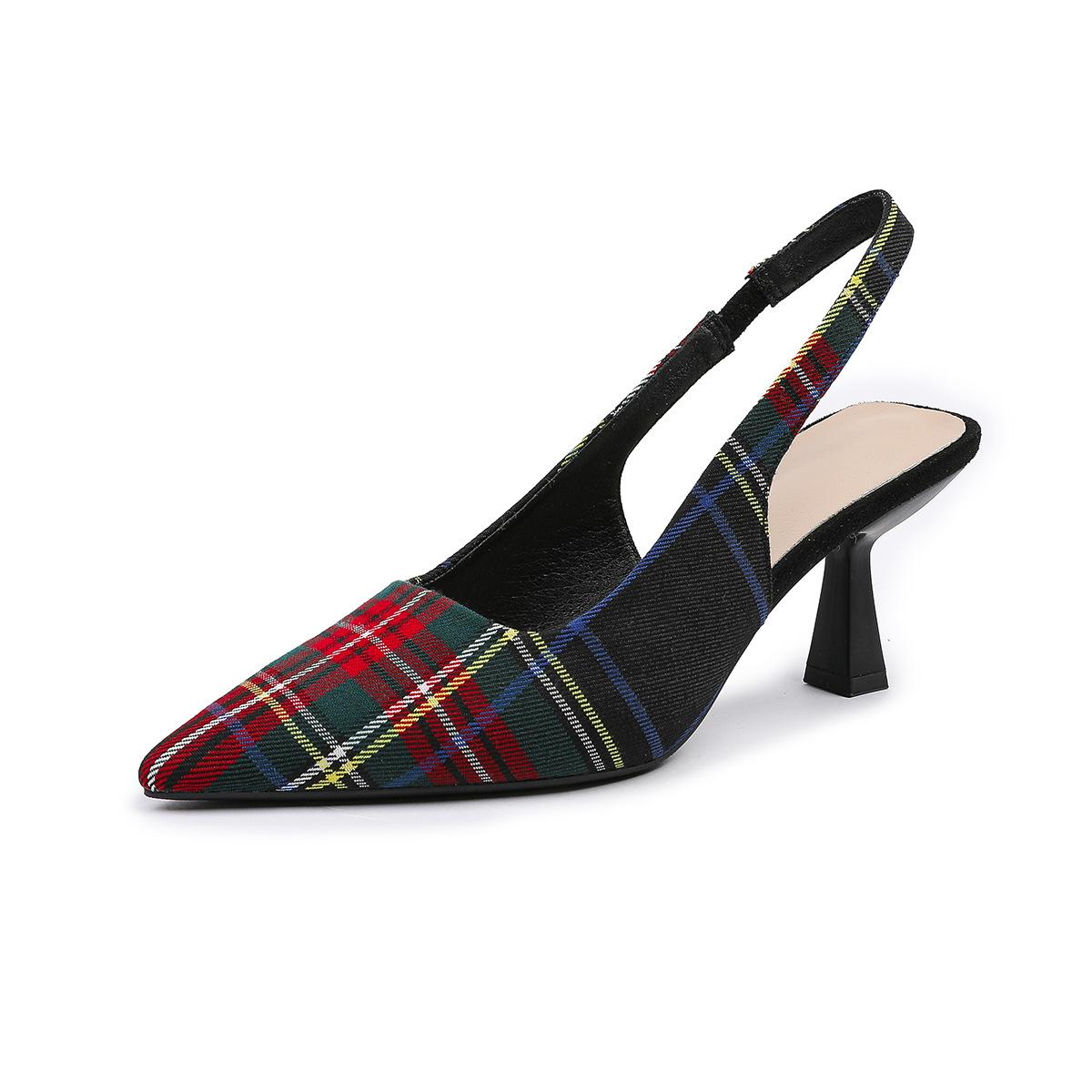 

Женские босоножки на высоком тонком каблуке с острым носком, повседневные, замшевые, с неглубоким носком, цветные, с решеткой, на шпильках, размер 7 см, 36-42 38 чёрный