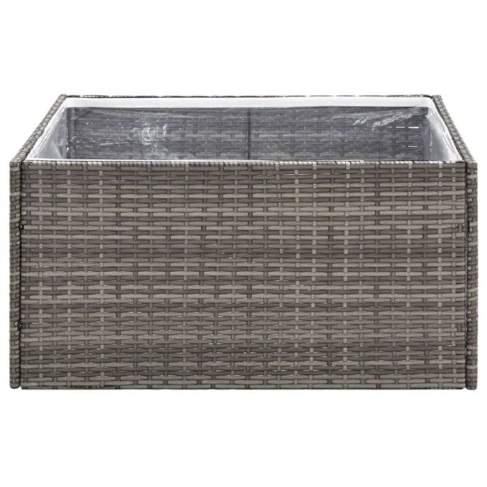 VidaXL Jardinière Gris 80x80x40 cm Résine tressée