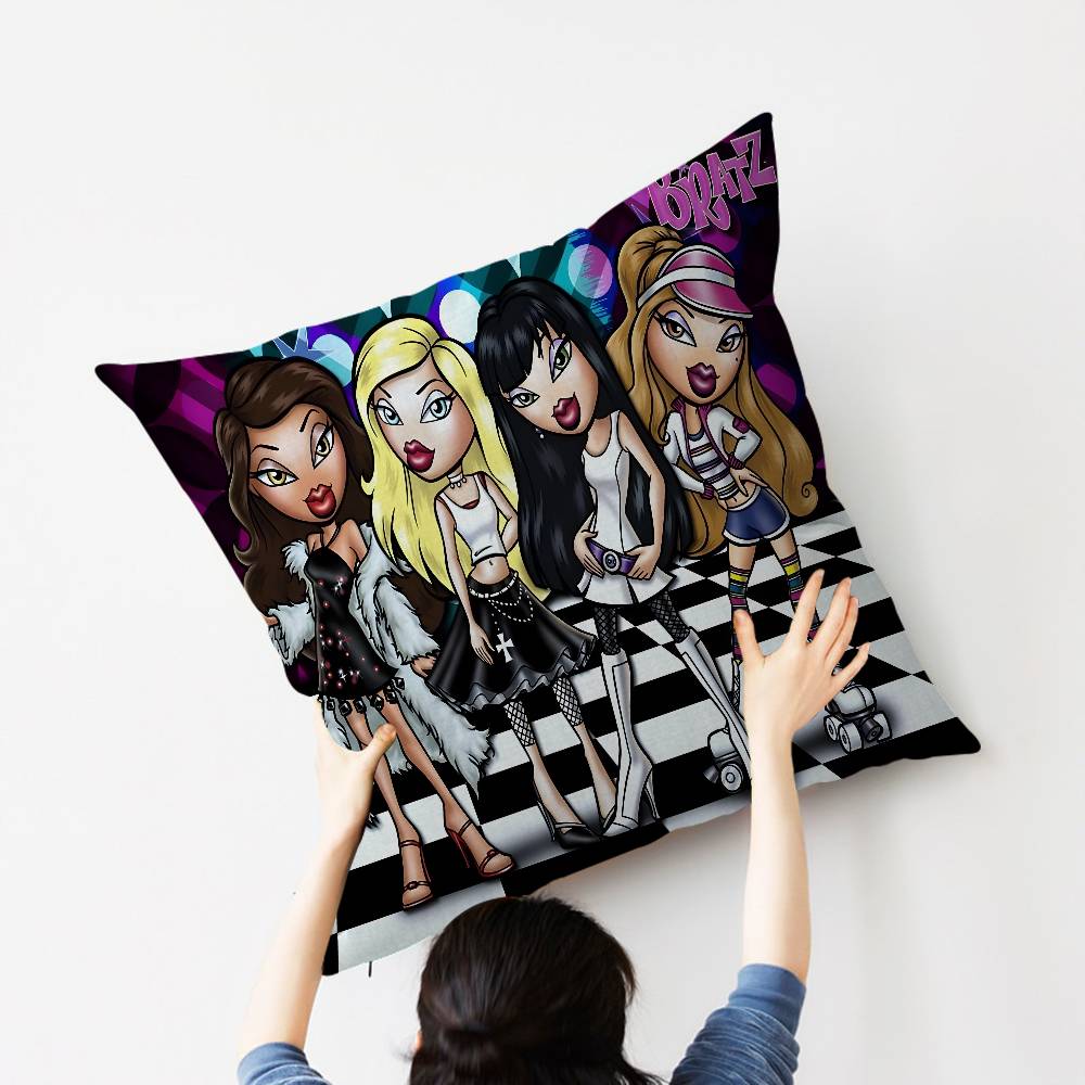 B-Bratzz Fashion M-Mask G-Girl Personalized Pillow Cover Kids Bedroom Wild Party Decor Pillowcase Kid Birthday Shower Gift