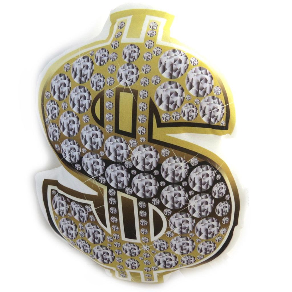Les Trésors De Lily [M2668] - Golden White 'US Dollar' Cushion