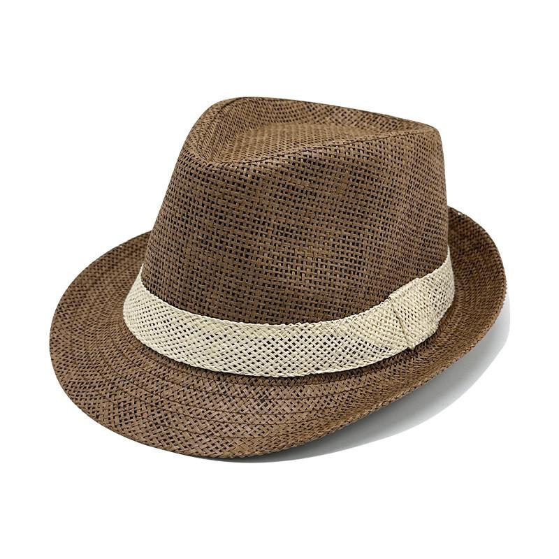 Fashion Weaving Jazz Hat With Wide Brim And Sunshade Design For Daily Outfit
