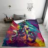 Vibrant Motocross Rider Ultra-Soft Cozy Blanket - Perfect for Winter Warmth, Ideal Gift for Sports and Art Enthusiasts