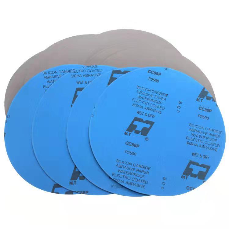 8" Gold-Appearance Silicon Carbide Round Sandpaper - MT Brand 9" Grinding & Polishing Sheets for Wet Use