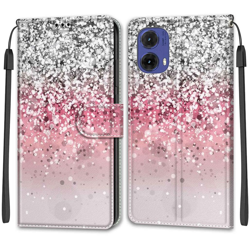 Luxusní lakované kožené pouzdro Wallet Book Style Ochranný kryt pro Motorola Moto G85 5G/G75/G55 5G/G35/G34 5G/G24/G04/G15/G05/G84 5G/G54 5G/G24 Power