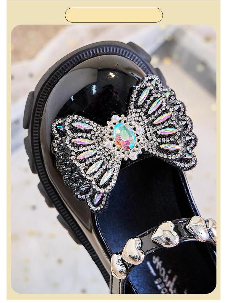 Girls' Leather Dance Shoes – Soft-Soled French Princess Style, British-Inspired for Children's Dance School