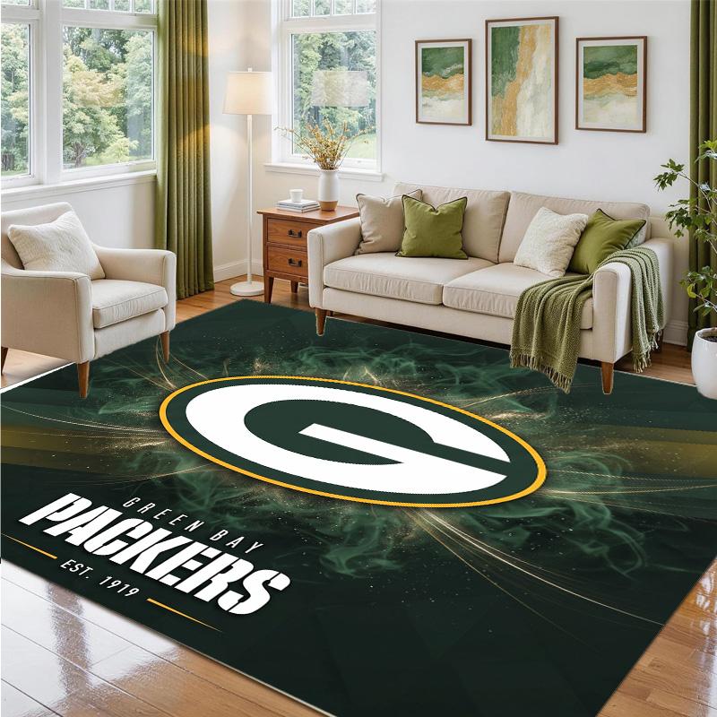 Green Bay Packers Design Kristall Sammet Matta Mjuk Dekorativ Matta för Sovrum Entré