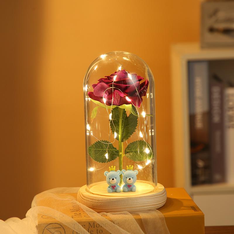 Creative new Valentine's Day gifts, rose eternal flower lighting, party event decoration atmosphere lights