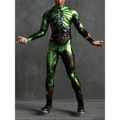 Pánský hororový svalový zombie cosplay overal Halloween dospělý mimozemský body oblek maškarní tématická párty rave catsuit festivalové morphsuits