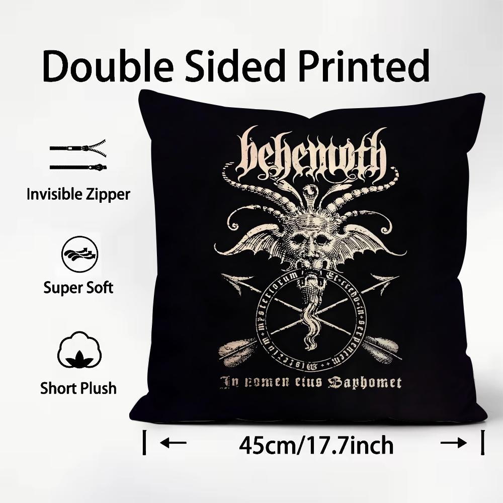 BBEHEMOTH Band Cushion Cover Plush Fabric Soft DoubleSided Printed Sofa Warm Winter Home Child Gift Pillow Case