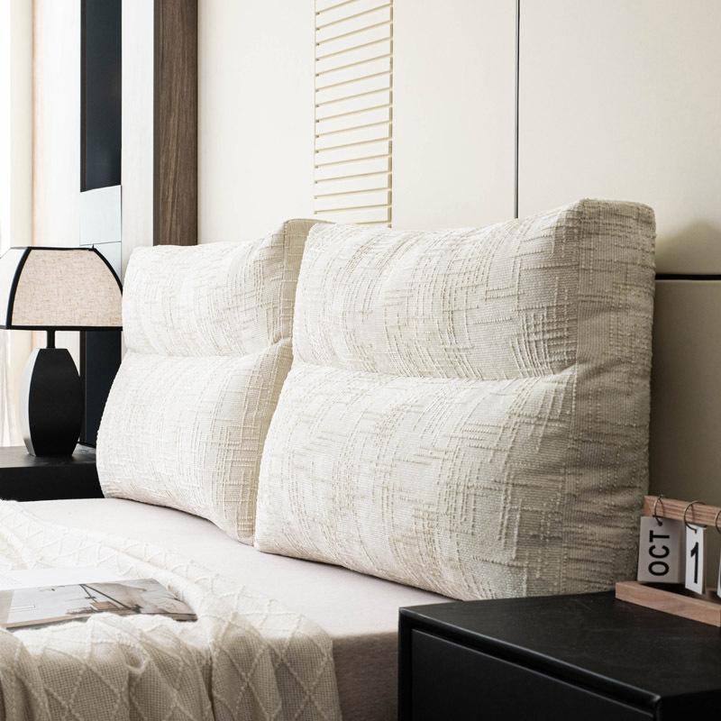 

Minimalist Style Bamboo Knot Linen Reading Pillow Ergonomic Spine Protection Backrest Removable Washable Headboard Sofa Cushion 60x50x18cm белый