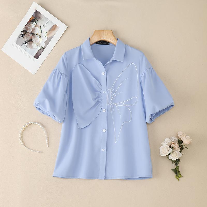 ZANZEA Women Turn Down Collar Summer Casual Short Sleeve Blouse