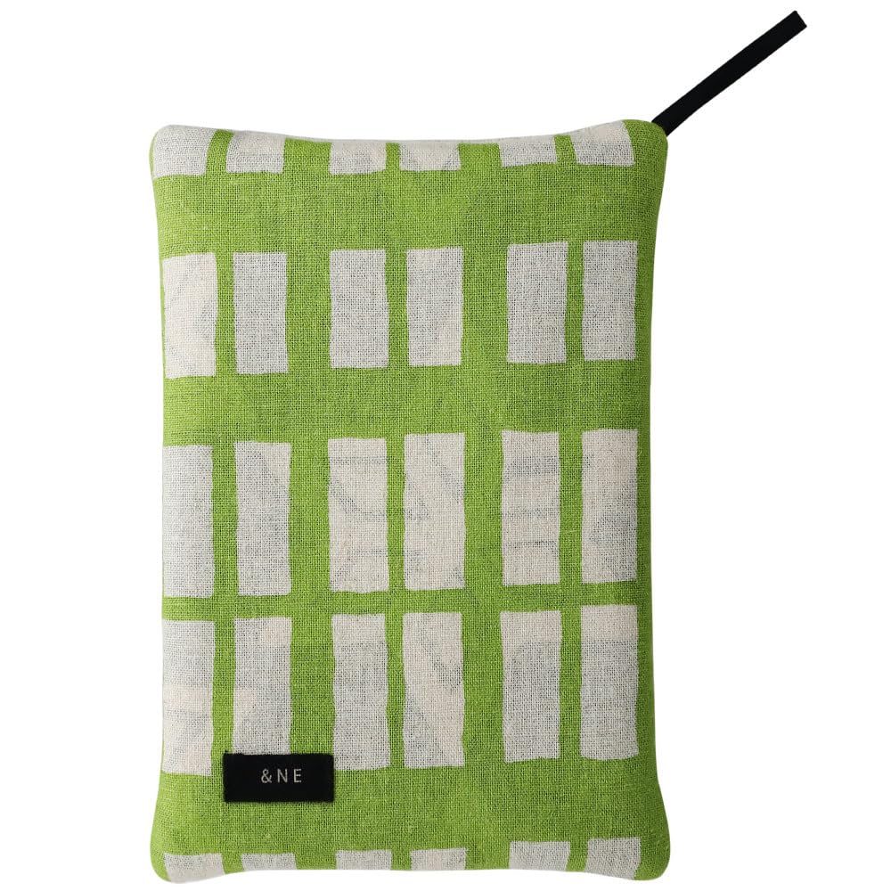 Trivet Koushi 14cm Wide x 20cm Deep x 2cm Made in Pot Holder with Handle and Pot Thick Fabric with Japanese Staub &NE Mitt, Green, High, Japan, 2-Way