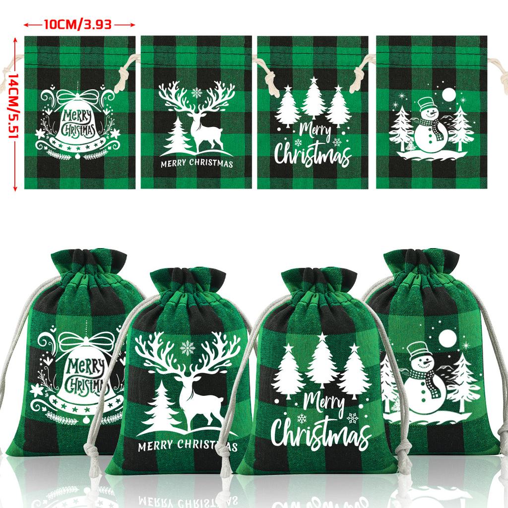 Christmas Gift Bag Eco-Friendly Candy Storage Bag Christmas Drawstring Pouch Festive Jewelry Packaging Bag For Christmas Party