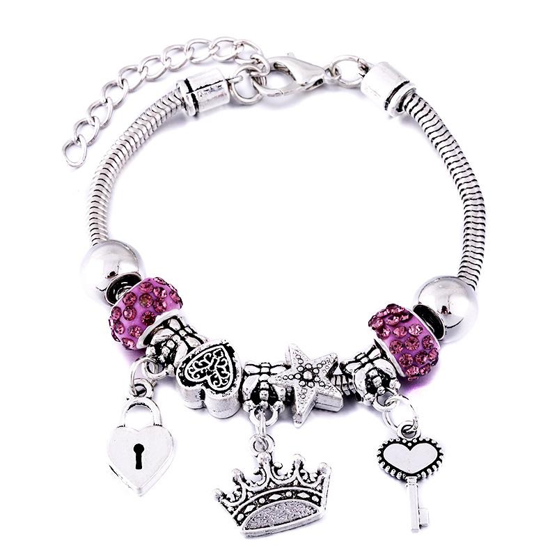 Fashion Glamour Bangle Jewelry 6 Colors Metal Lobster Buckle Snake Chain Beaded Bangles For Women Summer Bracelet Romantic Gift
