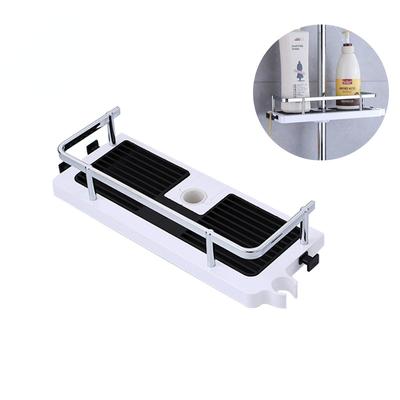 Multifunction Home Decor Organizer Bathroom Lifting Rod Removable Stand No Drilling Soap Holder Shower Shelf Storage Rack Tray