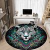 1PC Leopard Print Office Round Rug, Non Slip, Soft and Durable Office Rug for Interior Decoration, Perfect for Office