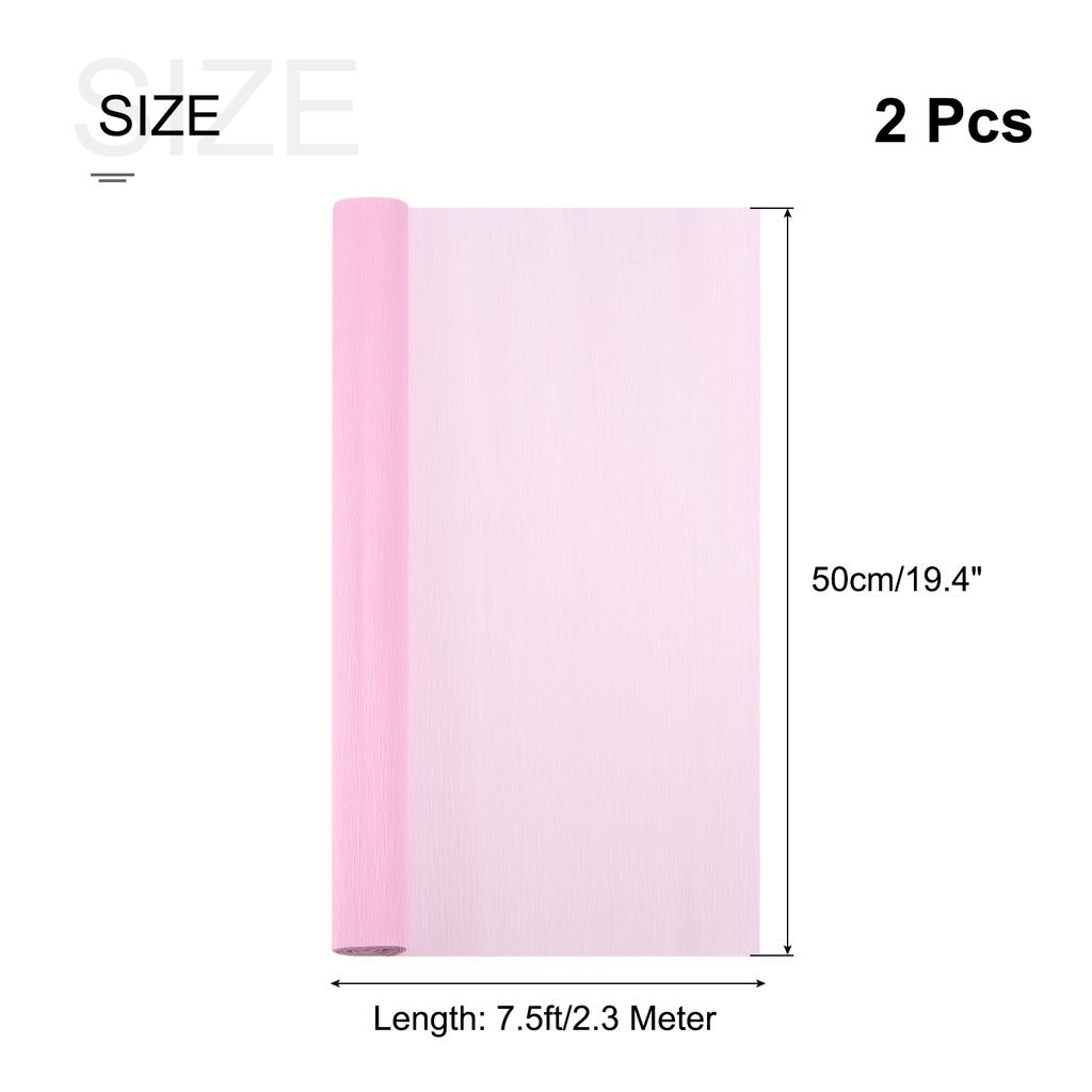 2pcs 7.5ft Crepe Paper Roll for Wedding Ceremony Various Large Festivals Decoration Dark Pink