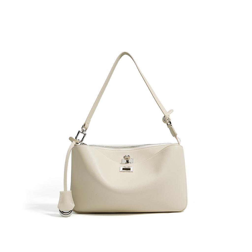 2025 New Classic Shoulder Bag Premium Niche Design Handbag Fashion Versatile Lock Women's Bag Leather First Layer