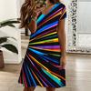 Women Oversized V Neck Short Sleeve Dress Retro Leaf Printed Flowy Dress For Countryside Trip And Everyday Wear